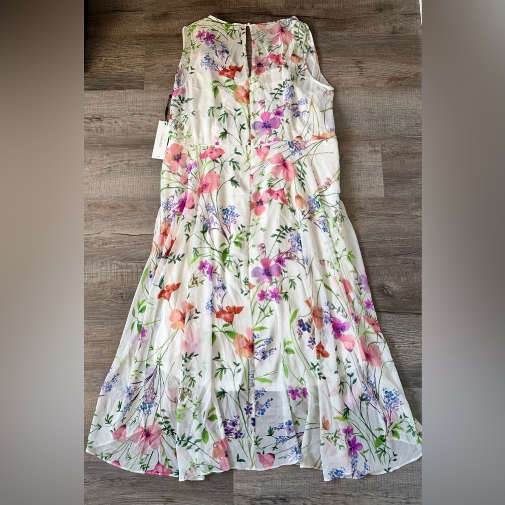 NWT! Calvin Klein Floral Print High-Low Dress 18W Spring White Wildflower Easter - Picture 7 of 7